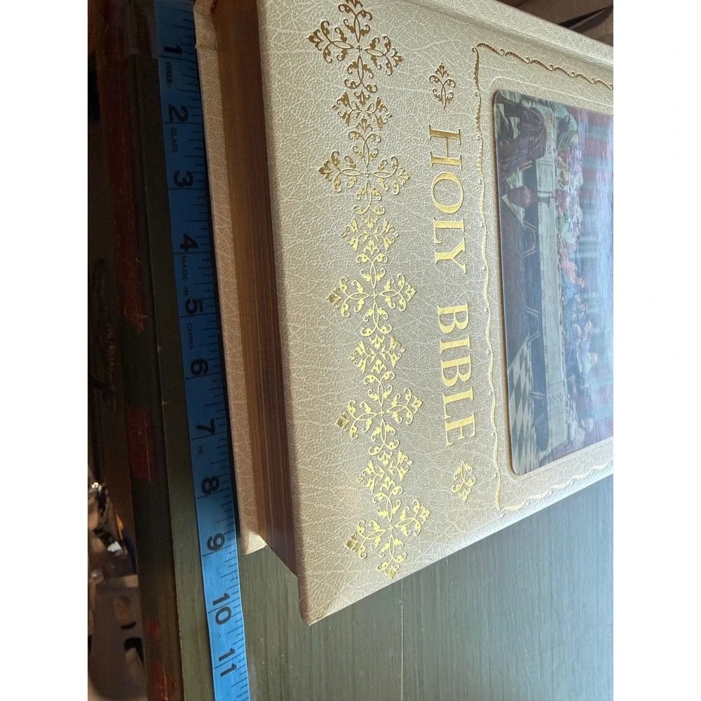 The New American Bible Catholic Edition Last Supper Cream Gold Faux Leather NAB